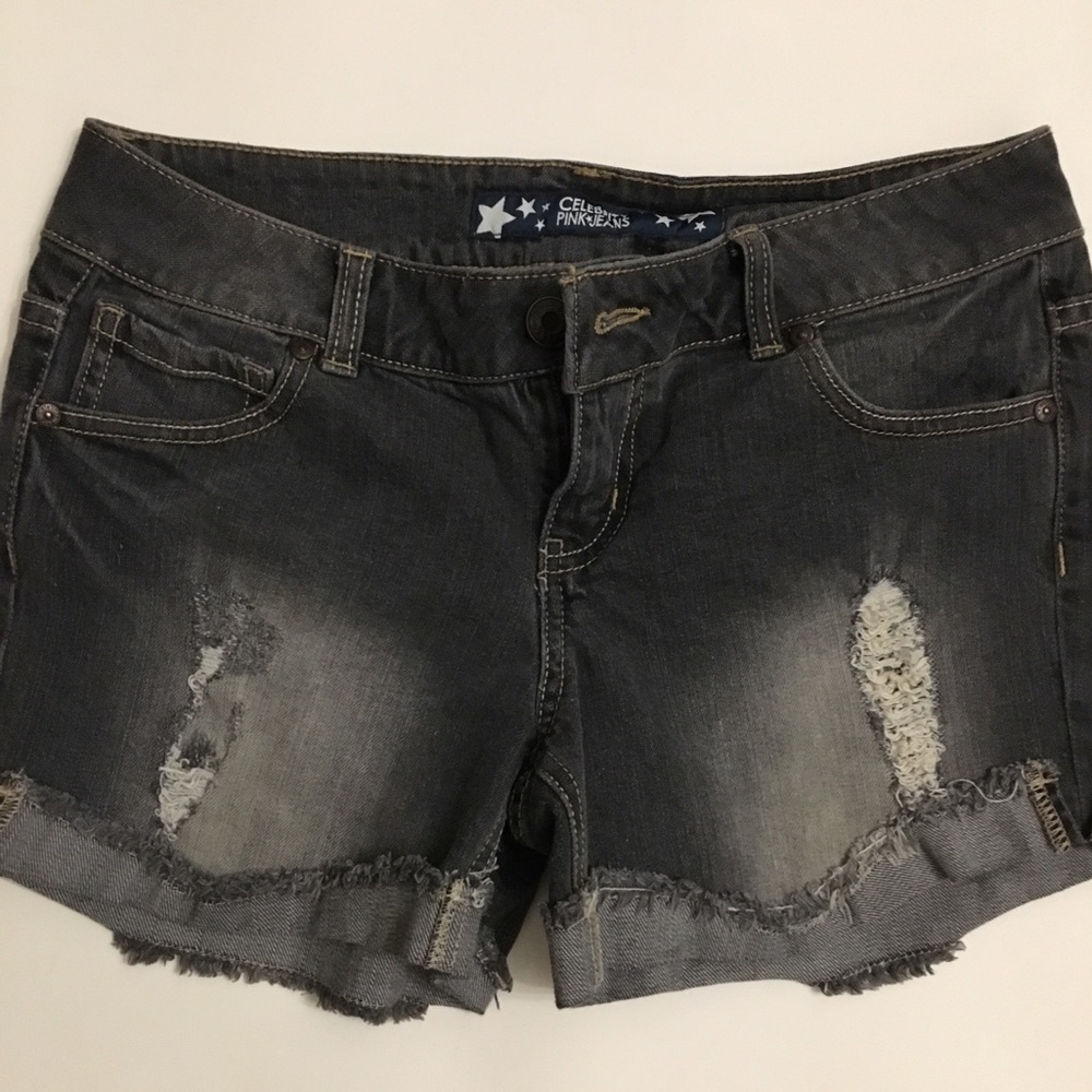 Grey Celebrity Pink Jean Shorts